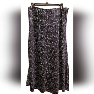 J. Crew Black Midi Skirt with Cream Dots